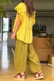Made in Italy Sandbar Linen Blend Square Neck Smock Bamboo